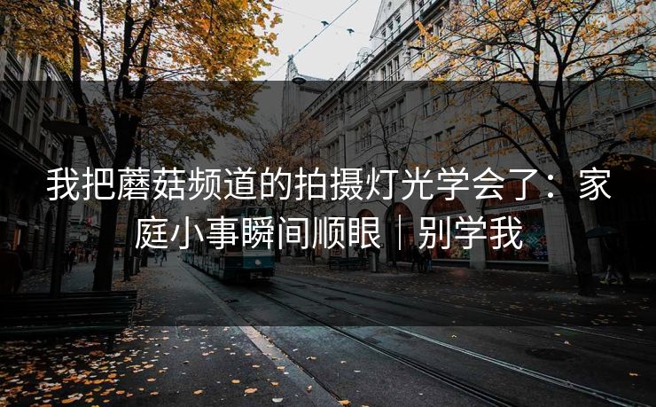 我把蘑菇频道的拍摄灯光学会了：家庭小事瞬间顺眼｜别学我
