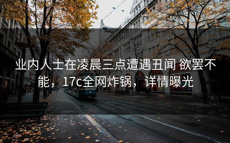 业内人士在凌晨三点遭遇丑闻 欲罢不能，17c全网炸锅，详情曝光