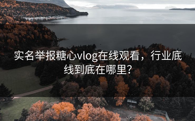 实名举报糖心vlog在线观看，行业底线到底在哪里？